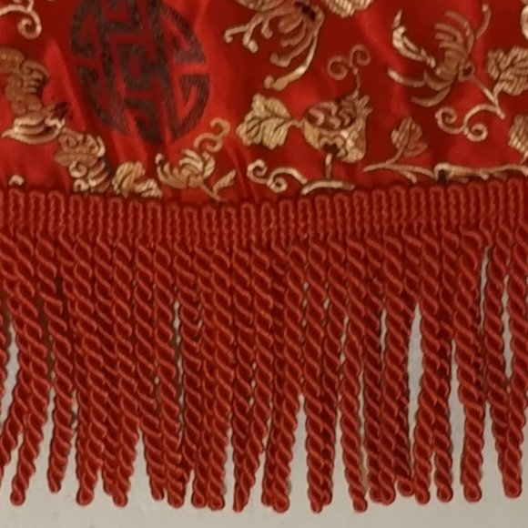 Vintage Red Bohemian style, Asian Decor Bed Throw by Stratford Home - Picture 10 of 12